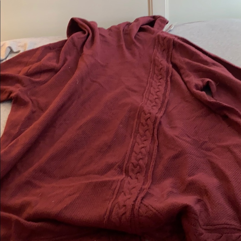 Red turtleneck sweater